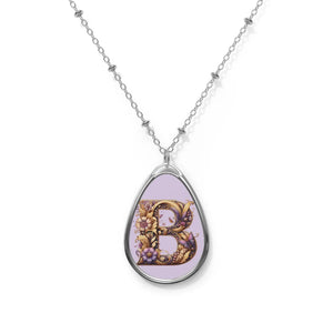 Stunning Oval Necklace - Letter b Zinc Alloy - Dipaliz - Necklaces
