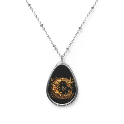 Level Up your Look with a Stunning Letter c Oval Necklace - one Size / Silver Accessories