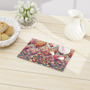 Hearts Cutting Board – Tempered Glass - Dipaliz - Boards