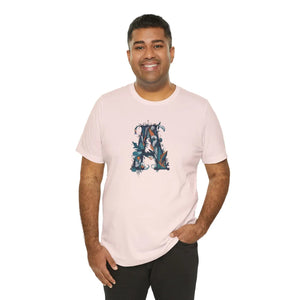 Decorative Letter a Unisex Jersey Short - Ultra-soft Cotton - Dipaliz - T-shirts