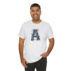 Decorative Letter a Unisex Jersey Short - Ultra-soft Cotton - Dipaliz - T-shirts