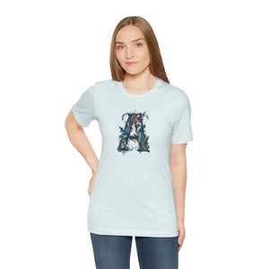 Decorative Letter a Unisex Jersey Short - Ultra-soft Cotton - Dipaliz - T-shirts