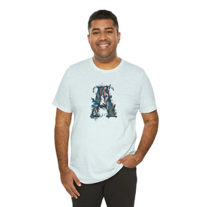 Decorative Letter a Unisex Jersey Short - Ultra-soft Cotton - Dipaliz - T-shirts
