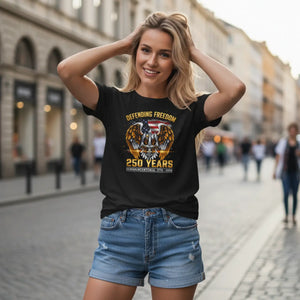 Defending Freedom 250 Years T-shirt, Patriotic American Eagle Independence Tee
