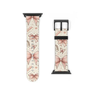 Coquette Watch Band - Bows & Butterflies Faux Leather - Dipaliz - Bands