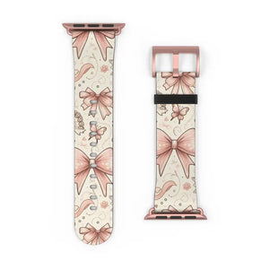 Coquette Watch Band - Bows & Butterflies Faux Leather - Dipaliz - Bands