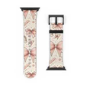 Coquette Watch Band - Bows & Butterflies Faux Leather - Dipaliz - Bands