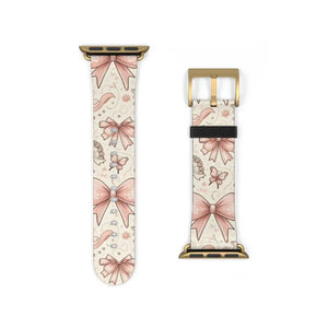 Coquette Watch Band - Bows & Butterflies Faux Leather - Dipaliz - Bands