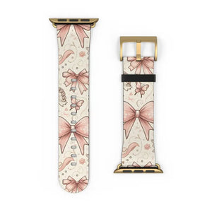 Coquette Watch Band - Bows & Butterflies Faux Leather - Dipaliz - Bands