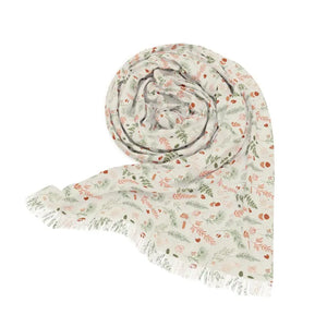 Accessories - Delicate Fern Pattern Light Scarf Spring Botanical Print Dipaliz 27’’ × 71’’
