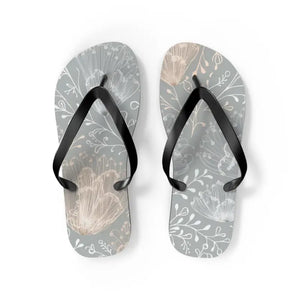 Flowers Flip Flops Chic Delicate Cushioned Footbed - Dipaliz - m / Black Sole - Slippers