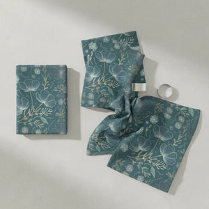 Floral Elegance Napkin Set – Teal Polyester - Dipaliz - Cloth Napkins