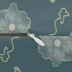 Lumbar Pillow - Floral Elegance Teal Polyester - Dipaliz - 20’’ × 14’’ - Pillows