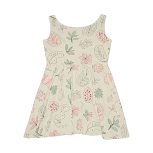 Delicate Flowers Skater Dress Polyester Spandex Dipaliz - Dresses - Xs