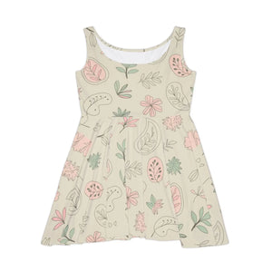 Delicate Flowers Skater Dress Polyester Spandex Dipaliz - Dresses - Xs
