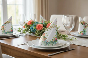 Floral Vines Cloth Napkins – Set of 4 Polyester - Dipaliz