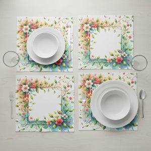 Floral Vines Cloth Napkins – Set of 4 Polyester - Dipaliz