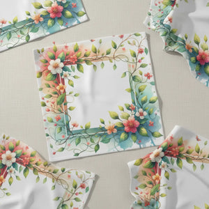 Floral Vines Cloth Napkins – Set of 4 Polyester - Dipaliz
