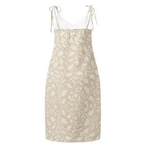 Midi Dress with Built-in Bra and Delicate White Flowers - Dipaliz - Dresses