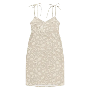 Midi Dress with Built-in Bra and Delicate White Flowers - Dipaliz - Dresses