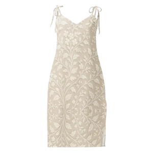 Midi Dress with Built-in Bra and Delicate White Flowers - Dipaliz - Xs - Dresses