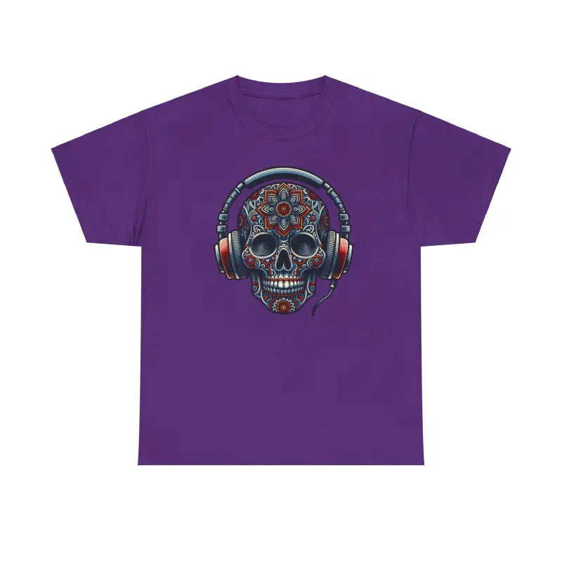 Unisex Deluxe Tee: Skull & Headphones Vibe - T-shirt