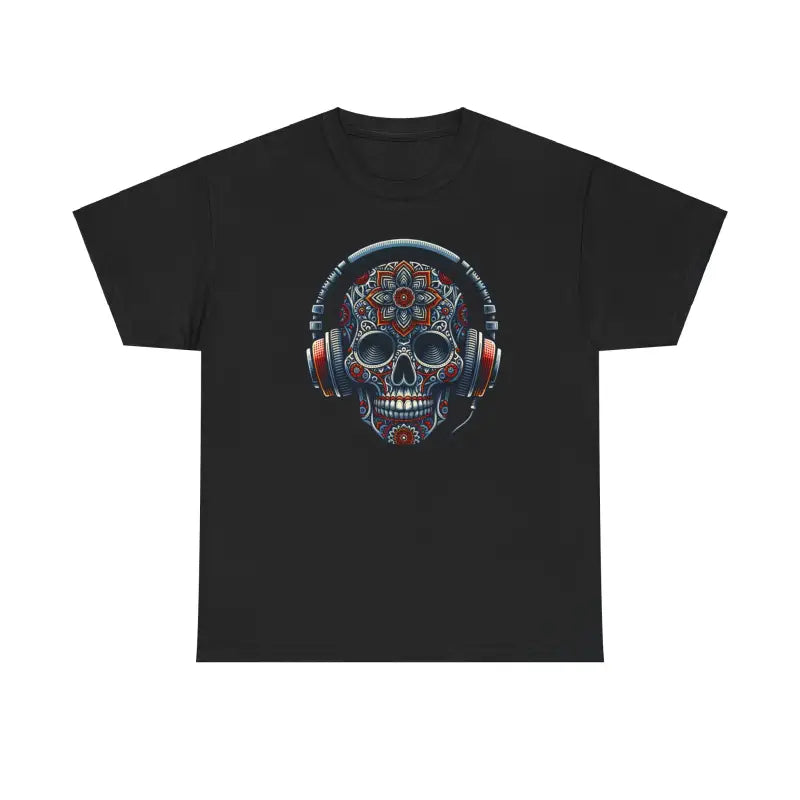 Unisex Deluxe Tee: Skull & Headphones Vibe - T-shirt