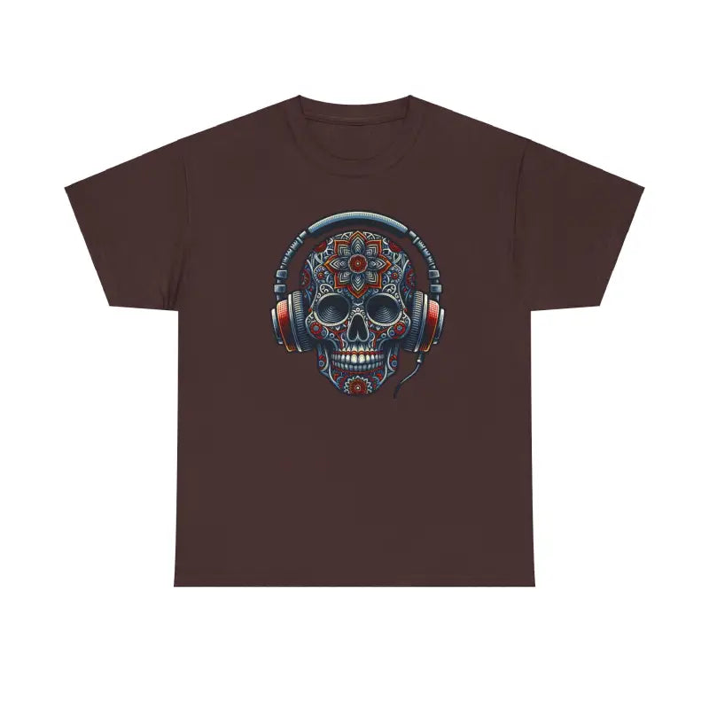 Unisex Deluxe Tee: Skull & Headphones Vibe - T-shirt