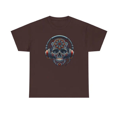 Unisex Deluxe Tee: Skull & Headphones Vibe - T-shirt