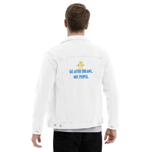 Unisex Denim Jacket Bold Graphic Street Style - Dipaliz - White / s - Coats & Jackets