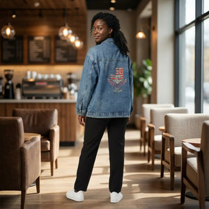 Denim Jacket, ?250 Years of Freedom’ Vintage Graphic Back Logo - Coats & Jackets