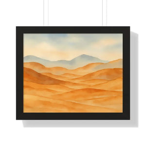 Desert Landscape Art Minimalist Framed Wall Prints - Dipaliz - 20’’ x 16’’ / Black