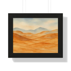 Desert Landscape Art Minimalist Framed Wall Prints - Dipaliz - 14″ x 11″ / Black