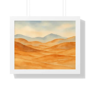 Desert Landscape Art Minimalist Framed Wall Prints - Dipaliz - 20’’ x 16’’ / White
