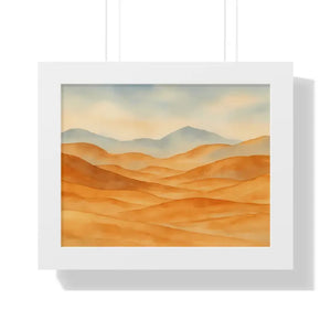 Desert Landscape Art Minimalist Framed Wall Prints - Dipaliz - 14″ x 11″ / White