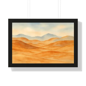 Desert Landscape Art Minimalist Framed Wall Prints - Dipaliz - 24″ x 16″ / Black