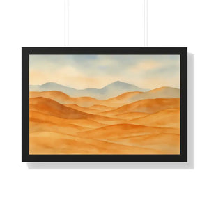 Desert Landscape Art Minimalist Framed Wall Prints - Dipaliz - 30’’ x 20’’ / Black