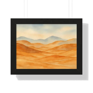 Desert Landscape Art Minimalist Framed Wall Prints - Dipaliz - 16″ x 12″ / Black