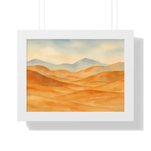Desert Landscape Art Minimalist Framed Wall Prints - Dipaliz - 16″ x 12″ / White