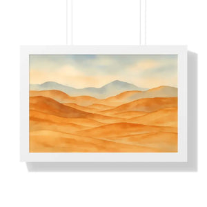 Desert Landscape Art Minimalist Framed Wall Prints - Dipaliz - 24″ x 16″ / White