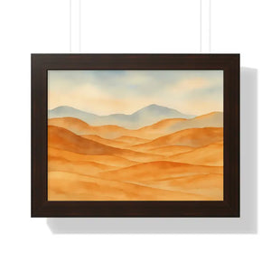 Desert Landscape Art Minimalist Framed Wall Prints - Dipaliz - 16″ x 12″ / Walnut