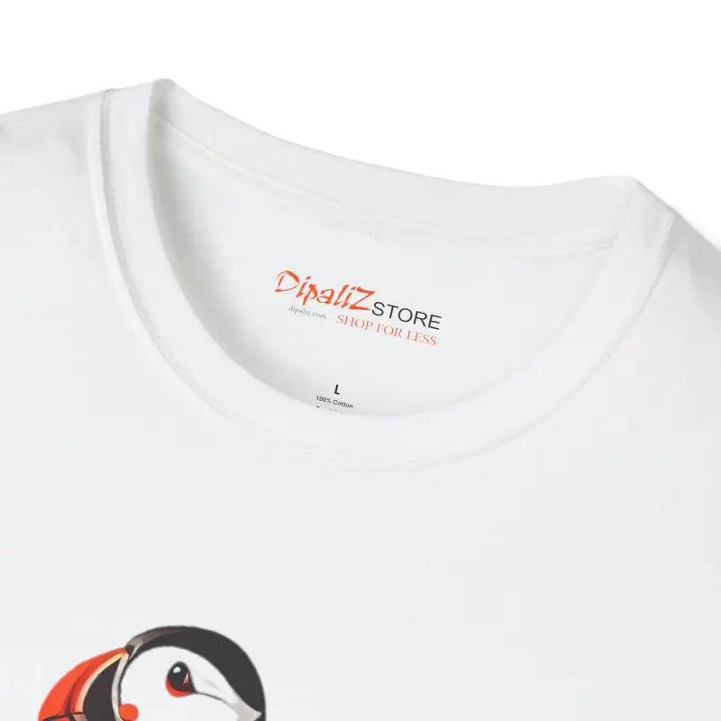 Unisex Softstyle Tee with Detailed Bird Art Puffin Design - T-shirt