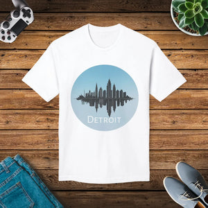 Urban Detroit City Skyline Cotton Tee - Eco-friendly Gift - Dipaliz - T-shirts