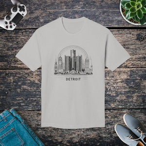 Urban Detroit City Skyline Cotton Tee - Soft Casual - Dipaliz - T-shirts