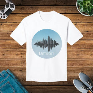 Detroit City Skyline Cotton Tee - Women’s Fashion Streetwear - Dipaliz - White / s - T-shirts