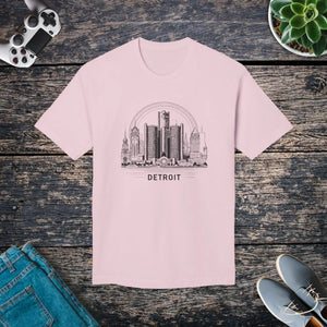 Urban Detroit City Skyline Cotton Tee - Soft Casual - Dipaliz - T-shirts