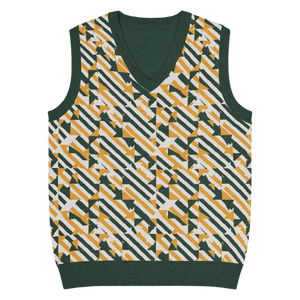 Retro Knit V-neck Vest - Diagonal Stripes Cotton - Dipaliz - Vests