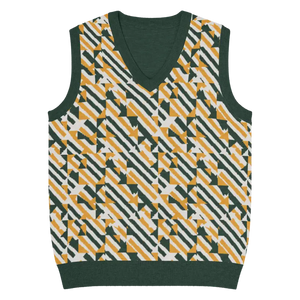 Diagonal Stripes Knit V-neck Vest - Retro Chic Style - Dipaliz - 3xs - Vests