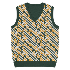 Diagonal Stripes Knit V-neck Vest - Retro Chic Style - Dipaliz - l - Vests