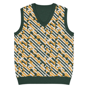 Diagonal Stripes Knit V-neck Vest - Retro Chic Style - Dipaliz - m - Vests